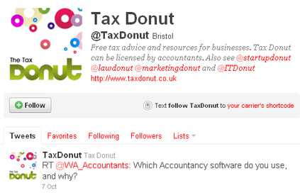 Tax Donut Twitter homepage