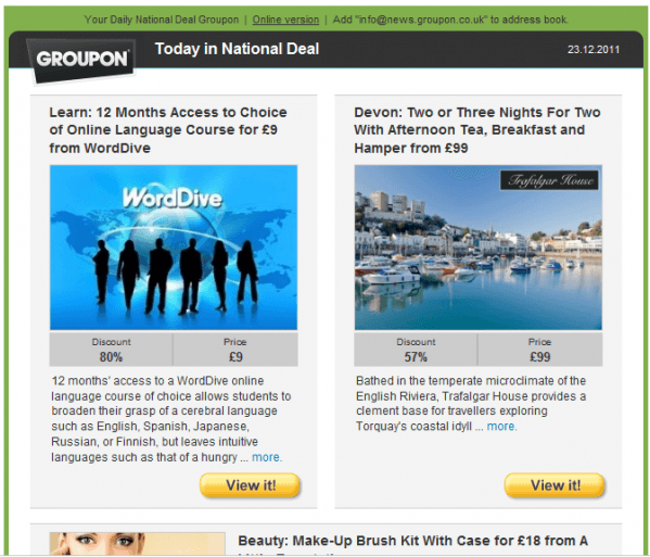 Groupon email