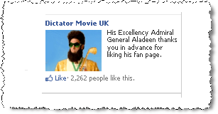 The Dictator Facebook ad