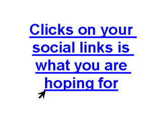 Clicks on your social links is what you are hoping for