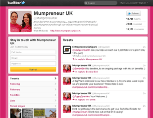 The Twitter site of @MumpreneurUK