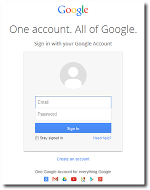 Google sign-in page