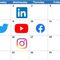 Image of calendar with social media icons