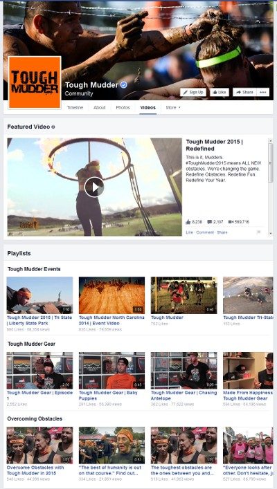 Tough Mudder shares plenty of video on Facebook