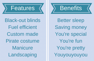 Features vs benefits
