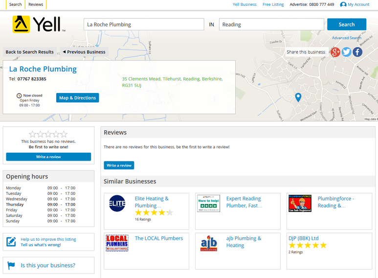 Image of business listing on Yell.com