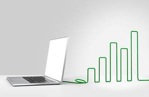 Image of laptop with growth chart