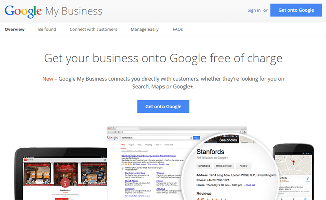 Image of Google My Business page