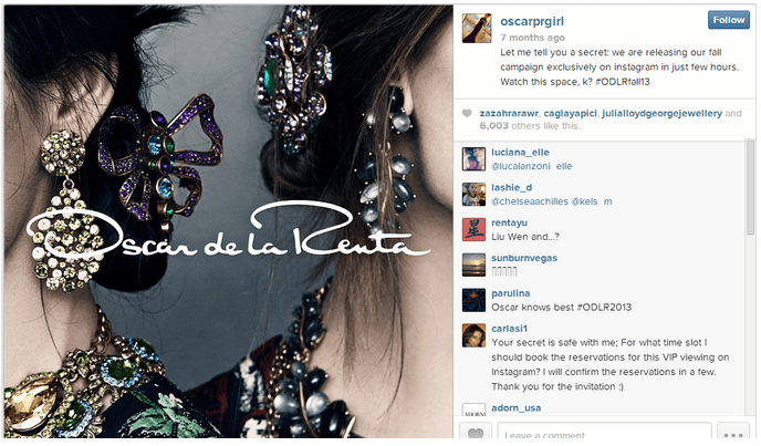 Oscar de la Renta on Instagram