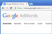 Google AdWords website page