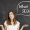 Image of girl with chalk speech bubble saying What is SEO?