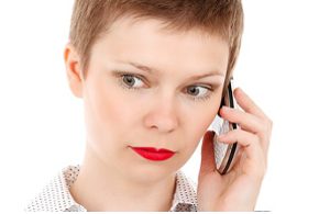 Businesswoman calling to chase payment