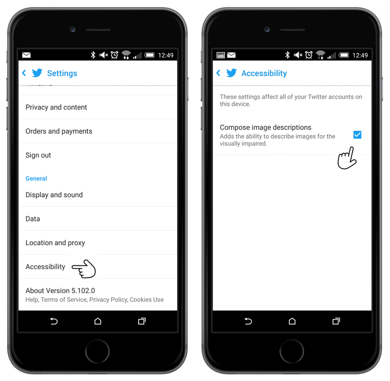 Change your Twitter Accessibility settings