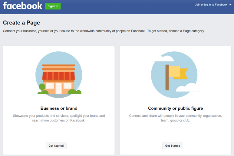 facebook business, community or public figure page