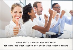 Employees celebrating