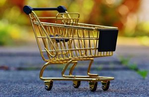 Empty Shopping Trolley at Christmas