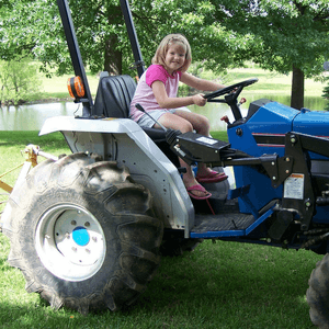 Girl on a tractor