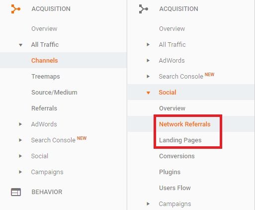 google analytics reports sidebar