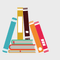 Stack of colourful books
