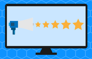 Image of computer screen with review stars