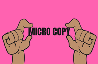 Two hands holding the words 'Micro Copy'
