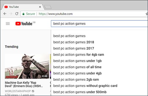 Image of YouTube search box
