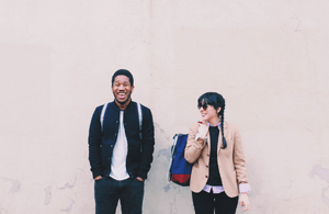 Young couple sharing a joke