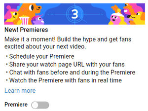 Image of YouTube Premieres feature