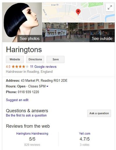 An example of Google's Knowledge Panel