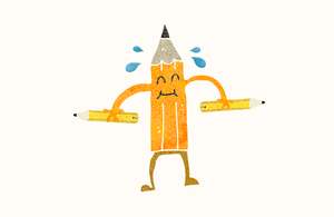 Pencil character lifting pencil weights
