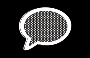 Black and white speech bubble