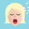 Cartoon woman singing different tones