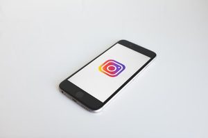Instagram logo on a mobile phone screen