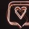 neon pink sign of a heart inside a speech bubble