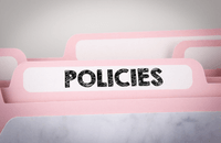 A pink file saying 'Policies'
