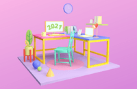An example of flat-3D graphic design