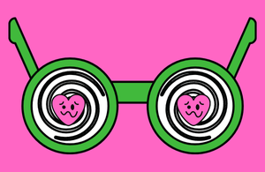 Crazy specs with heart eyes