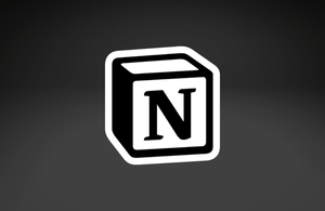 The Notion logo, a cube with an N on it