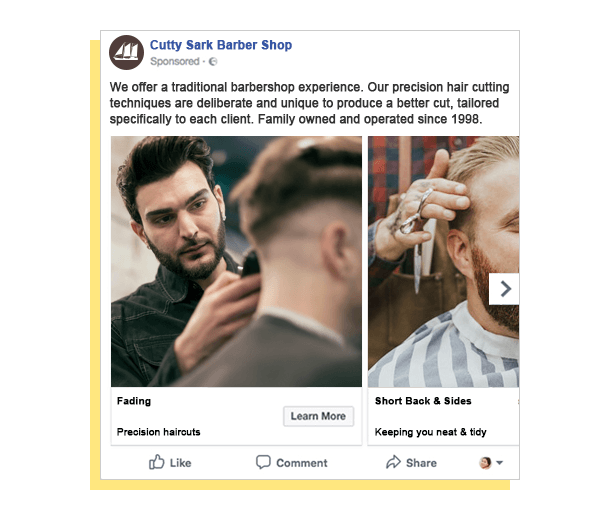 Social Ads for Barbers - Facebook advertising