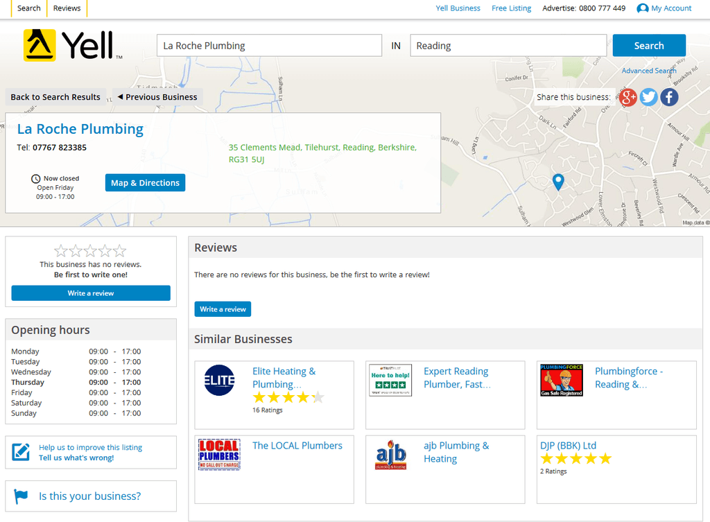 Image of business listing on Yell.com