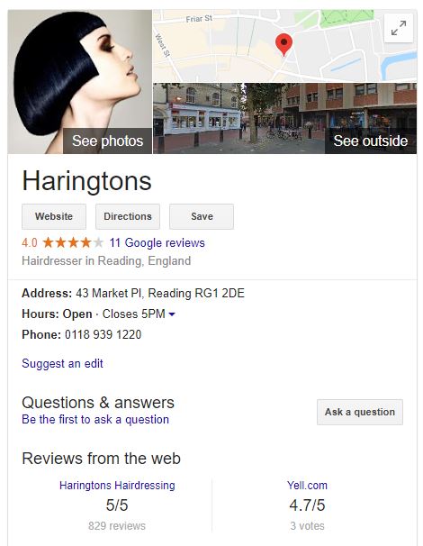 An example of Google's Knowledge Panel
