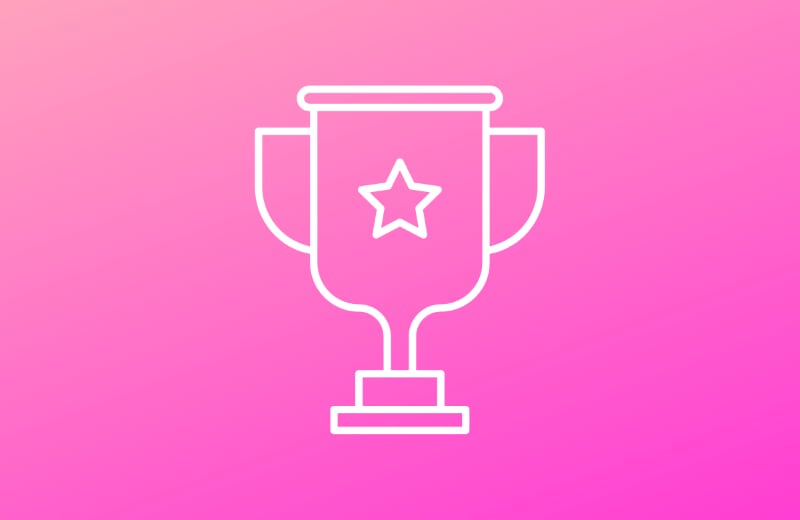 Trophy on a pink background