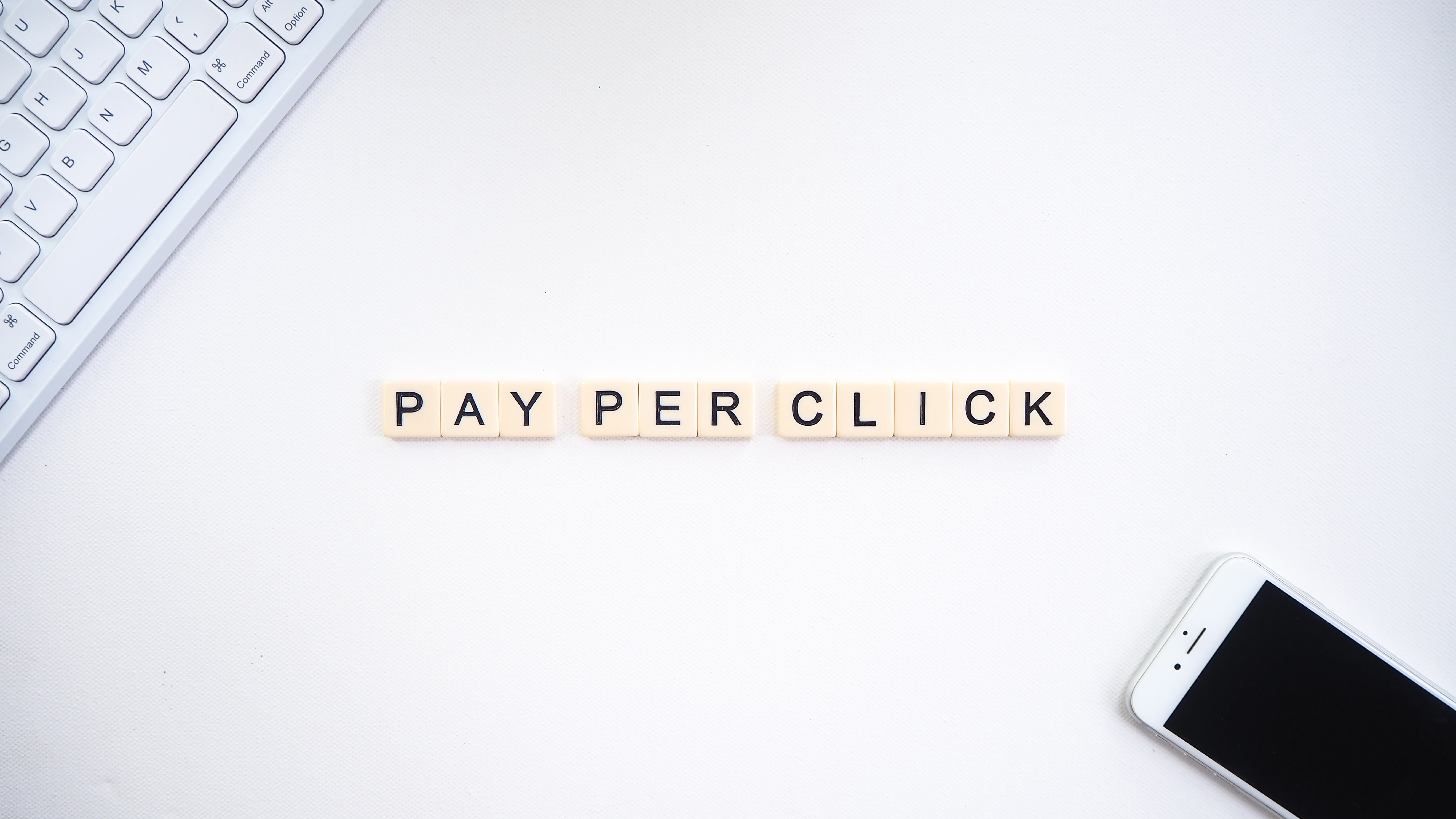 Image of Pay Per Click spelled out in Scrabble letters